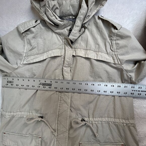 Levi's Womens Beige Drawstring Hooded Utility Jacket XL Lightweight Pockets - Picture 6 of 8